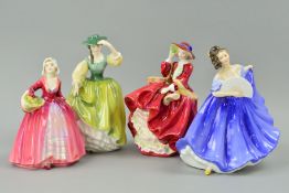 FOUR ROYAL DOULTON FIGURES, 'Buttercup' HN2309, 'Janet' HN1537, 'Top O' the Hill' HN1834 and '