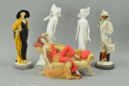 FIVE BOXED FIGURINES to include Coalport 'Connie' from Roaring Twenties, Royal Doulton 'Annabel'