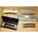 A COLLECTION OF HARMONICAS to include Hohners 'The Chromonica' and cased Hohner 'Big River Harp' (