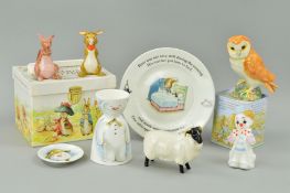 A GROUP OF BESWICK/DOULTON etc, to include Beswick 'Rabbit' No2215 and 'Kanga' No2217 (chip to ear),