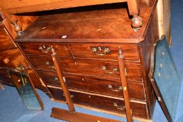 A VICTORIAN MAHOGANY CHEST of two short and three long drawers with brass handles, approximate width