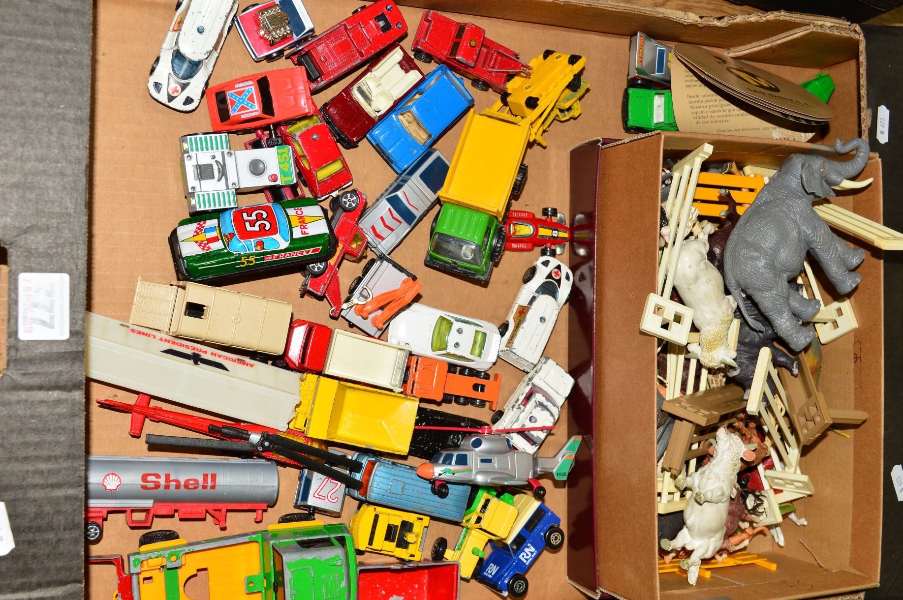 A QUANTITY OF UNBOXED AND ASSORTED PLAYWORN DIECAST VEHICLES, Match, Corgi Junior etc, with a