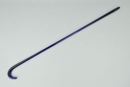 A BLUE GLASS CANE