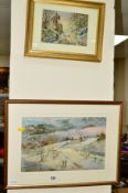 MICHAEL CRAWLEY (BRITISH CONTEMPORARY), two watercolour paintings, signed by the Derbyshire