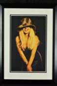 JOHN MOULD (BRITISH CONTEMPORARY), 'Vogue', a blonde woman wearing a hat, a pastel drawing, signed