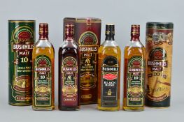 FOUR BOTTLES OF IRISH WHISKEY, to include a bottle of Bushmills Single Malt Irish Whiskey, aged 10
