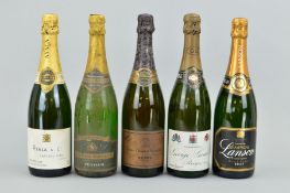FIVE BOTTLES OF CHAMPAGNE, to include a bottle of Ayala & Co Chateau D'ay Champagne, a bottle of