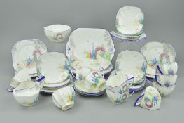 SHELLEY 'MY GARDEN' TEAWARES, to include twelve cups (two broken), twelve saucers, twelve side