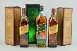 TWO BOTTLES OF JOHNNIE WALKER GOLD LABEL 'THE CENTENARY BLEND' SCOTCH WHISKY, aged 18 years, 40%