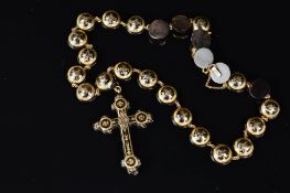 A LATE VICTORIAN TORTOISESHELL PIQUE NECKLACE, designed as a detachable cross pendant inlaid with