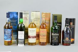 SIX BOTTLES OF SINGLE MALT, to include a bottle of Highland Park Single Malt Scotch Whisky, aged