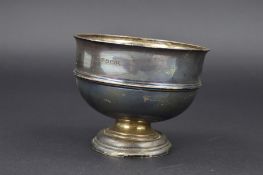 A GEORGE V SILVER ROSE BOWL, stepped circular foot, makers A & J Zimmerman Ltd, Birmingham 1923,