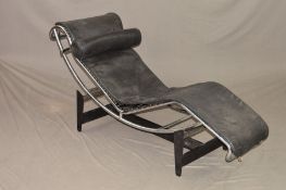 CASSINA LC4 CHAISE LONGUE BY LE CORBUSIER, PIERRE JEANNERET & CHARLOTTE PERRIAND, covered in black