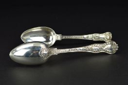 A VICTORIAN SILVER STAR AND CORNUCOPIA PATTERN TABLESPOON, engraved initial 'D' to reverse of