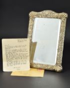 TITANIC INTEREST, a late Victorian silver framed easel back table top mirror, of rectangular form,