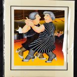 BERYL COOK (1926-2008), 'Dancing on The QE2', two ladies dancing together, a limited edition print