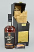 A BOTTLE OF HIGHLAND PARK SINGLE MALT WHISKY FROM THE ORKNEY ISLANDS, aged 25 years, 50.7% vol,
