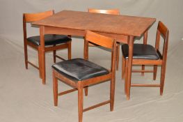 BCM/BATH CABINET MAKERS, a Teak extending dining table with additional leaf, extended width 168cm