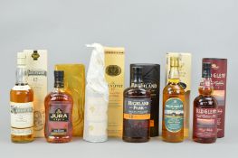 SIX BOTTLES OF SINGLE MALT, to include a bottle of Highland Park Single Malt Scotch Whisky, aged