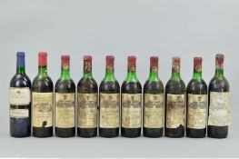 TEN BOTTLES OF MATURE CLARET, to include seven bottles of Chateau Ramage La Batisse 1971 Cru Grand