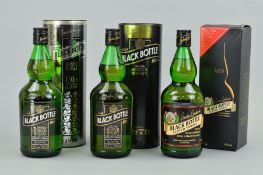 THREE BOTTLES OF GORDON GRAHAM'S 'BLACK BOTTLE' SCOTCH WHISKY, to include the 130th Anniversary