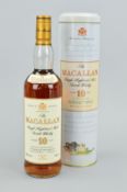 A BOTTLE OF THE MACALLAN SINGLE HIGHLAND MALT SCOTCH WHISKY, aged 10 years, 40% vol, 70cl, fill