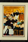 BERYL COOK (1926-2008), 'Chartiers', waiters in a French restaurant, a limited edition silkscreen