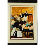 BERYL COOK (1926-2008), 'Chartiers', waiters in a French restaurant, a limited edition silkscreen