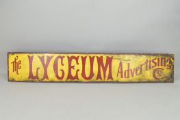 AN ENAMEL SIGN FOR 'THE LYCEUM ADVERTISING CO.', by Orme Evans & Co of Wolverhampton, with red