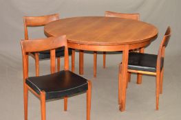 YNGVE EKSTROM FOR TROEDS, MODEL TURIN, SWEDEN, a Teak 1960's circular extending dining table, with