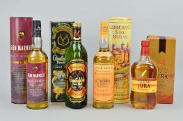 FOUR BOTTLES OF SINGLE MALT, to include a bottle of Glenfiddich Pure Malt Scotch Whisky, 40% vol,