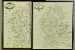 STAFFORDSHIRE, MORDEN (ROBERT), two engraved county maps, one hand coloured, both framed and glazed,