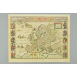 EUROPE, BLAEU (WILLEM) 'EUROPA RECENS DESCRIPTA', a mid 17th Century engraved map, hand coloured,