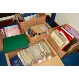 AN ACCUMULATION OF STAMPS AND COVERS, (five boxes/hat boxes)