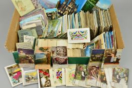 A COLLECTION OF POSTCARDS, Edwardian to modern, British and Foreign topographical, greetings, songs,