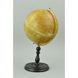 A 'GEOGRAPHICA' 10'' TERRESTRIAL GLOBE, on a turned wooden stand, height approximately 46cm (