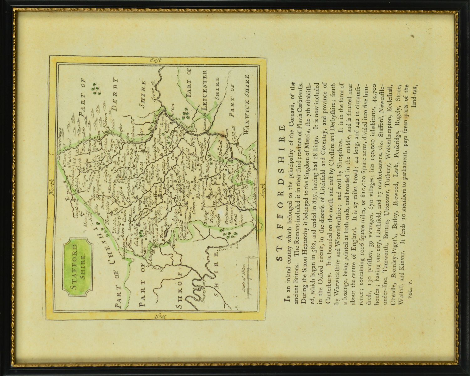 WALKER, J & C, STAFFORDSHIRE, a hand tinted map with dots indicating the 'Places of The Meeting of - Image 5 of 6