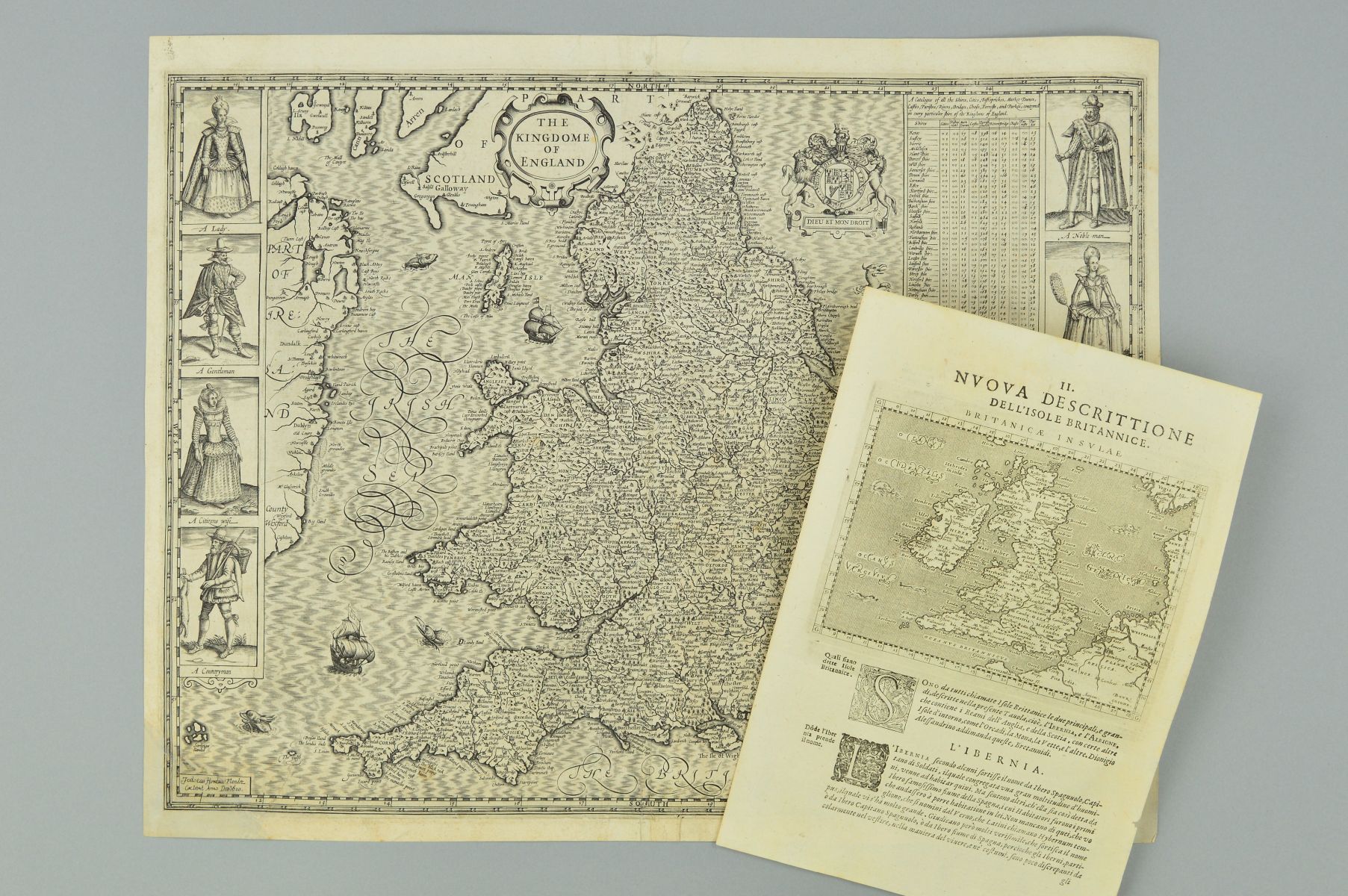 ENGLAND, SAXTON (CHRISTOPHER) & SPEED (JOHN), 'THE KINGDOME OF ENGLAND', engraved map, uncoloured,