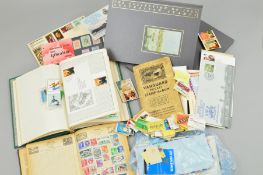 THREE ALBUMS AND LOOSE STAMPS, together with a book 'The Collection of 1988 Australian Stamps'