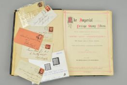 A COLLECTION OF BRITISH EMPIRE STAMPS, in a damaged early Imperial album with Great Britain from