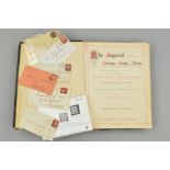 A COLLECTION OF BRITISH EMPIRE STAMPS, in a damaged early Imperial album with Great Britain from