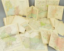 MAPS, unframed, a quantity of late 19th Century folded maps and town plans from publications