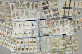 A CIGARETTE CARD COLLECTION, in three ring binder albums featuring a Will's card album and two