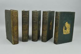 MORRIS, REV, F.O., A History of British Birds, vols 1,2,3,4 & 6, pub. Groombridge, 1851 and 1866 (