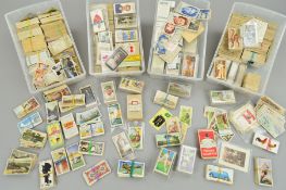 A VERY LARGE COLLECTION OF CIGARETTE CARDS, contained in a number of small plastic containers inside