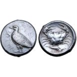 Sicily, Akragas AR Tetradrachm. Circa 470-450 BC. Sea eagle standing left with wings closed;