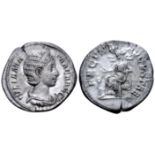 "Julia Mamaea (mother of S. Alexander) AR Denarius. Rome, AD 222-235. IVLIA MAMAEA AVG, diademed and