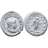 "Philip II, as Caesar, AR Antoninianus. Rome, AD 244-246. M IVL PHILIPPVS CAES, radiate, draped