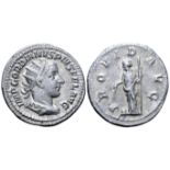 "Gordian III AR Antoninianus. Rome, AD 240. IMP GORDIANVS PIVS FEL AVG, radiate, draped and