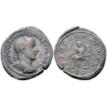 "Gordian III Æ Sestertius. Rome, AD 243-244. IMP GORDIANVS PIVS FEL AVG, laureate, draped and